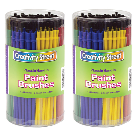 CREATIVITY STREET Plastic Handle Brush Class Pack, 7" Long, PK288 PAC5173